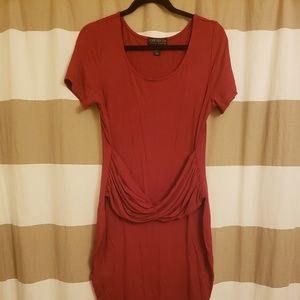 Dark red knit dress